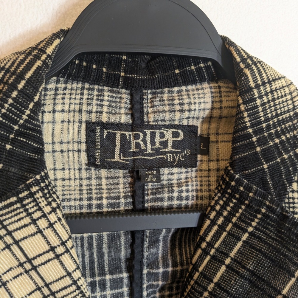 Vintage Tripp NYC Plaid Buckle Blazer L Y2K Goth Punk Grunge Jacket Academia Emo - Picture 4 of 11